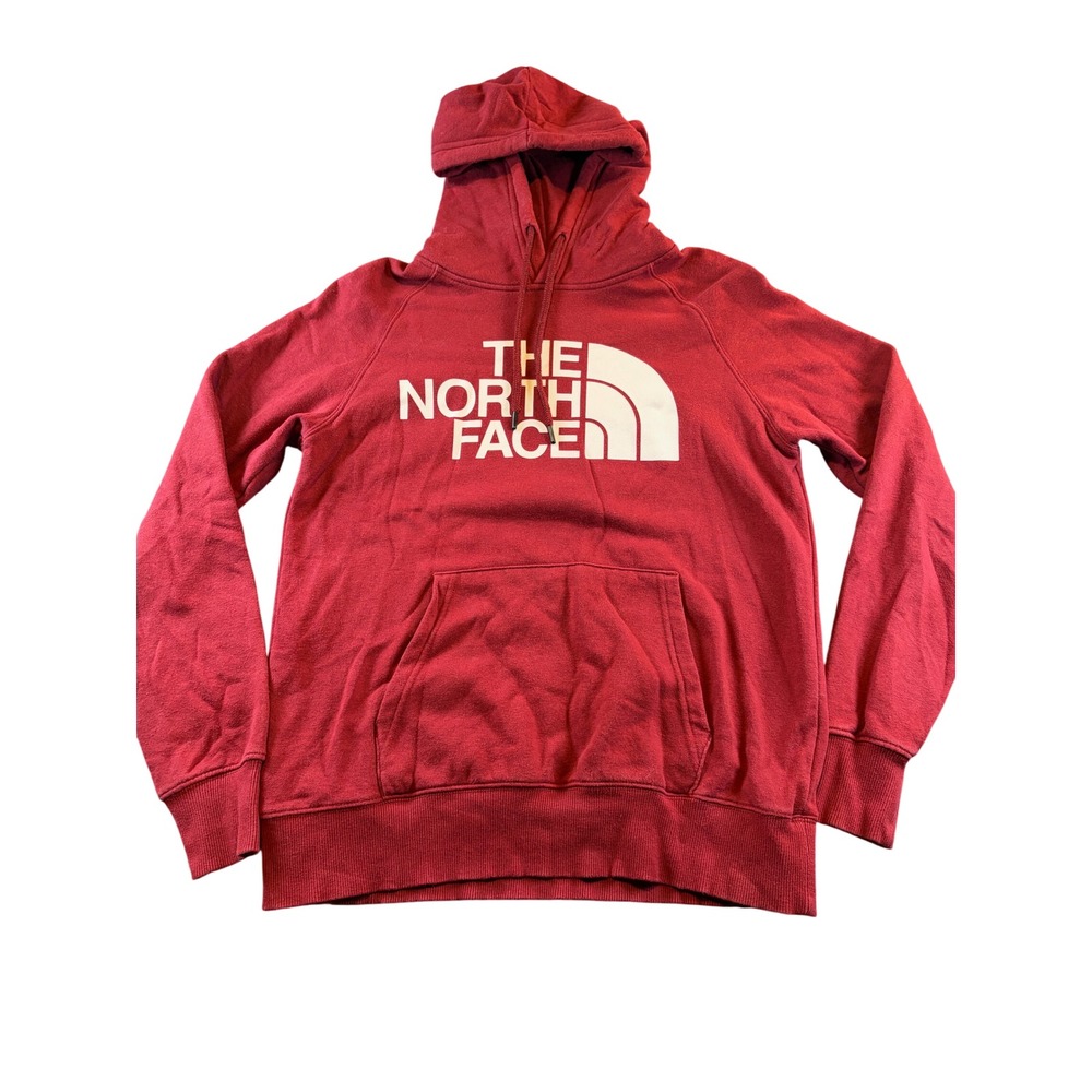 The North Face Womens XS Red Half Dome Logo Pullover Hoodie Sweatshirt